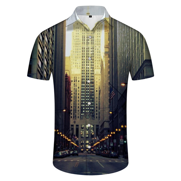 
Wild Animal Bear Playing Music Watercolor Painting Men's Short Sleeve Casual Button-Up Beach Summer Top
                