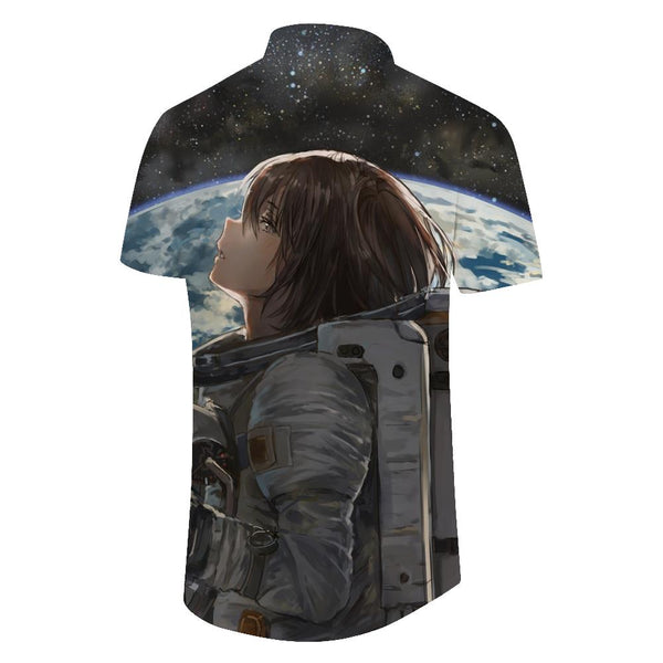 
Tops Summer Fashion Style Printed Shirt Outer Space Galaxy Anime Hotspot Four Seasons Men's Casual Hawaiian Button Lapel Beach Clothing
                