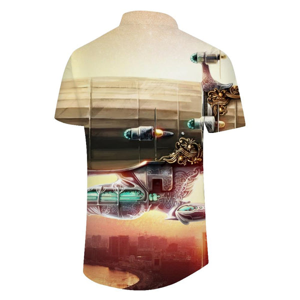 
Oversized Spaceship 3D Printed Pattern Men's Short Sleeve Casual Button Shirt Fashion Tropical Shirt Hawaiian Short Sleeve Beach Party
                