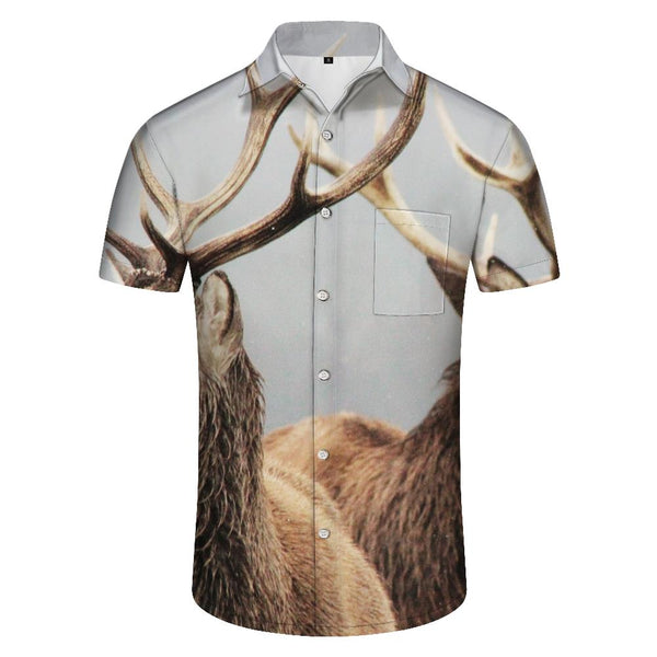 
Smart Deer Beach Seaside Tops Men's Short Sleeve Hawaiian Print Shirt Summer Beach Button Shirt Short Sleeve
                