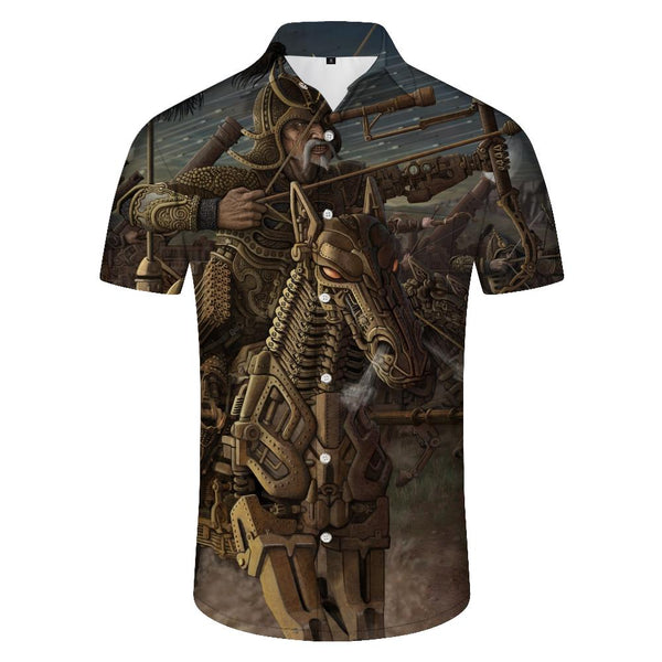 
Samurai Warrior Hawaiian Shirt Men's Samurai Universal Armor Men's Hawaiian Button Short Sleeve
                