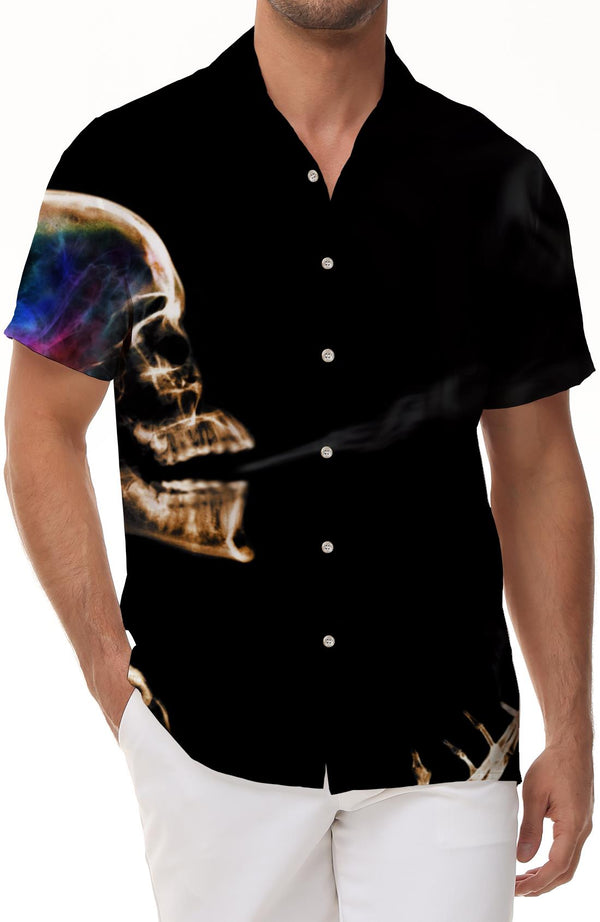 Black skull frame men's abstract personalized hip hop rap art casual fashion trend street wear