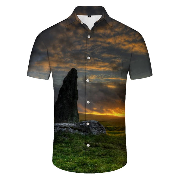 
Nature Scenery Sunset Shirt Men's Hawaiian Casual Short Sleeve Pattern Shirt Button Digital Printing
                