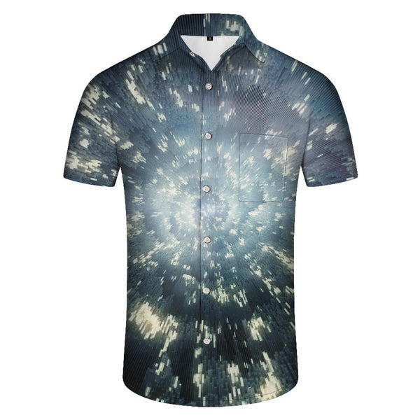 
Fireworks print 3d digital print men's short-sleeved shirt casual style daily street shirt Hawaiian button four seasons trendy shirt
                