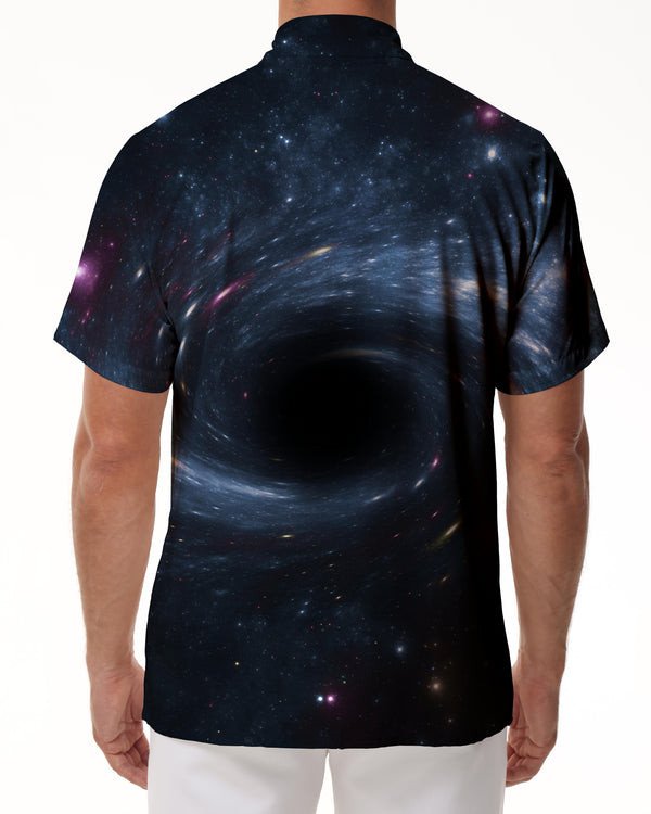 
Fantasy Black Hole Vortex Hawaiian Tropical Four Seasons Short Sleeve Shirt Men's Shirt Short Sleeve Collar Button Beach Shirt Vacation
                