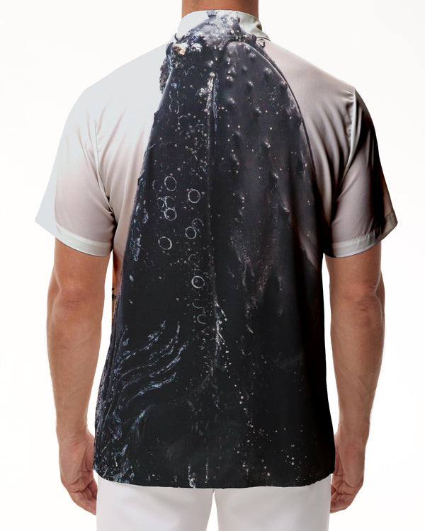 
Huge Black Whale Mens Casual Loose Black Animal Hawaiian Button Down Lapel Short Sleeve Shirt Pocket
                