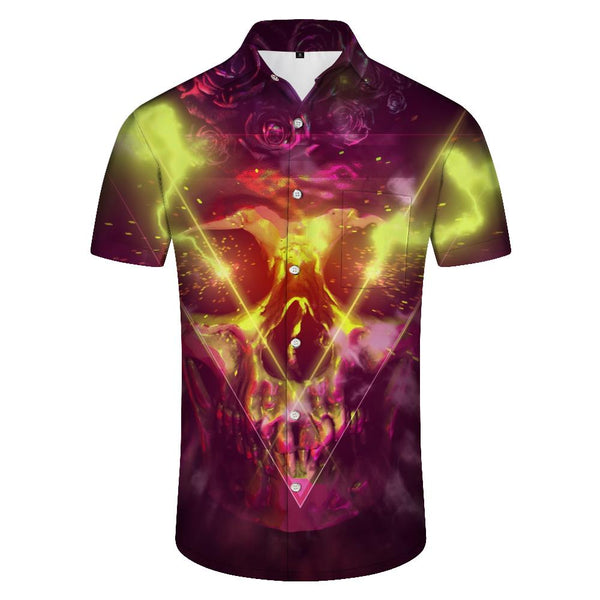 
Zombie Cool Skeleton Western Seaside Beach Shirt Casual Men's Loose Daily Hawaiian Short Sleeve Beach Ocean Clothing
                