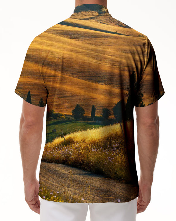 
Tuscany Landscape Hawaiian Shirt Men's Button Shirt Short Sleeve Casual Beach Shirt Fashion Simple
                