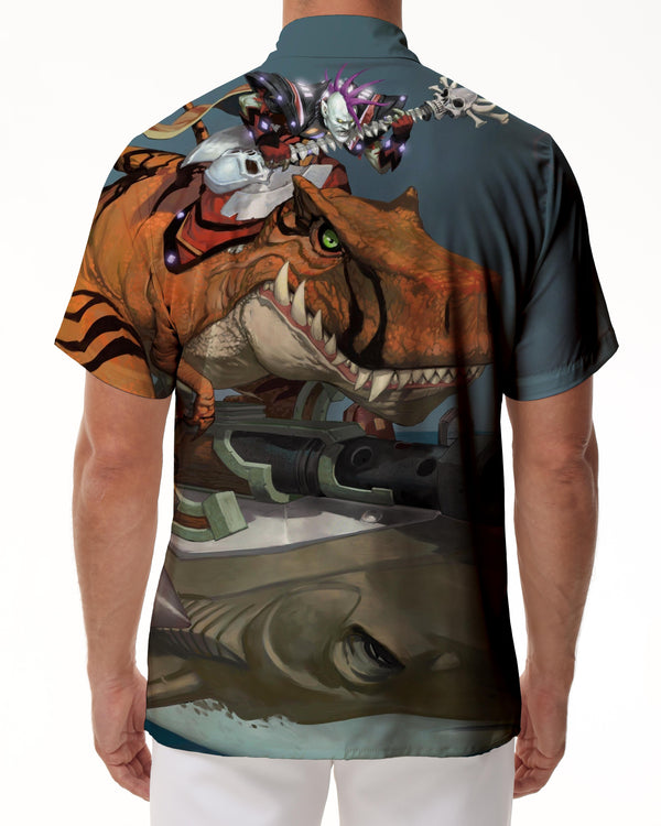 
3D Printed Button Beach Casual Shirt Hawaiian Shirt Tyrannosaurus Rex Dinosaur Men's Loose Short Sleeve Shirt
                