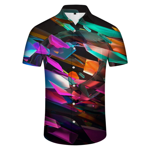 
Visual Chaos Colorful Hawaiian Men's Shirt Creative Seaside Summer Art Halo Dye Shirt Print Fashion Short Sleeve Casual Beach Button Holiday Party Vacation
                