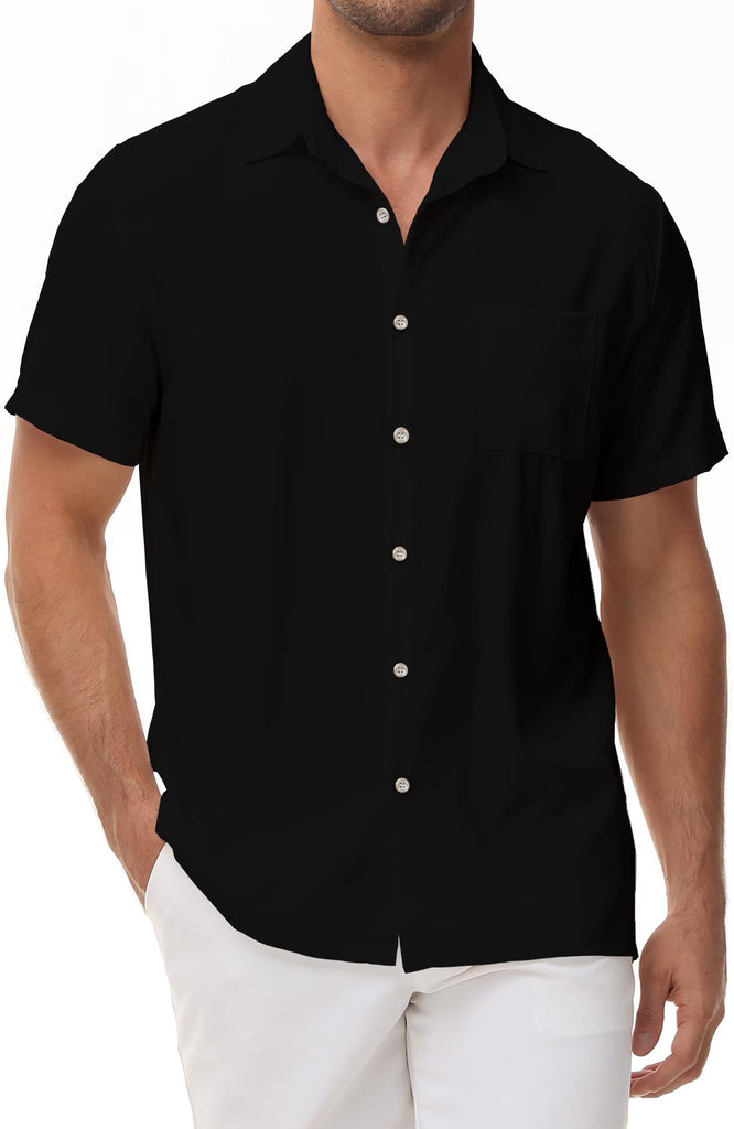 Summer casual tops 3d digital printing men's casual black comfortable breathable light shirt short sleeve lapel button