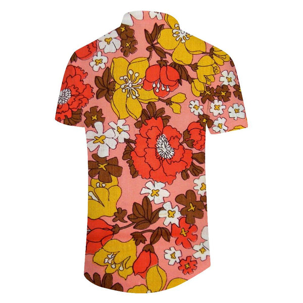 
Vintage Men's Floral Digital Print Pattern Shirt Casual Loose Tropical Hawaiian Button Lapel Fashion Regular Fit Top
                