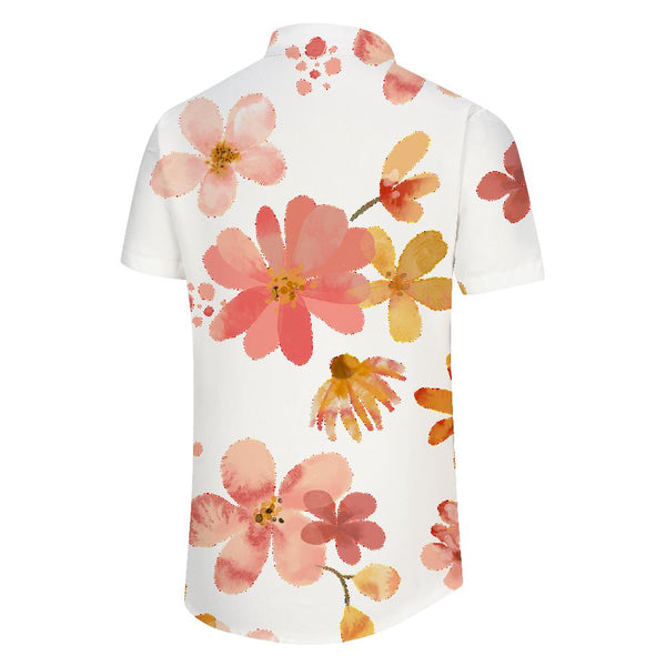
Vintage Floral Print Tropical Hawaiian Style Men's Casual Lapel Button-Down Shirt 3D Printed Polyester Short Sleeve Shirt
                