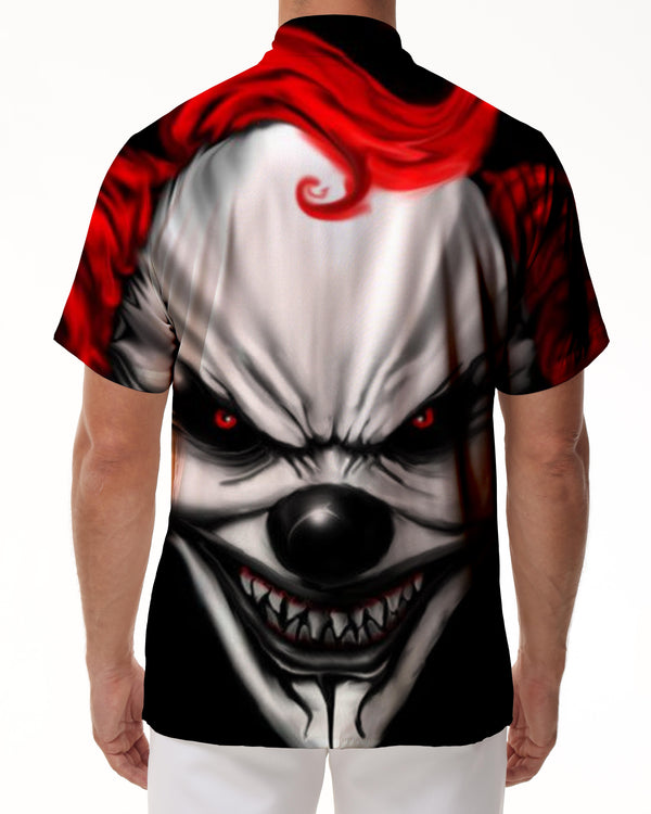 
Hip-hop new summer men's horror clown pattern short-sleeved street print tops loose
                