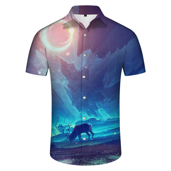 
Beach summer shirt forest animal short sleeve shirt men's 3D print summer clothes casual simple
                