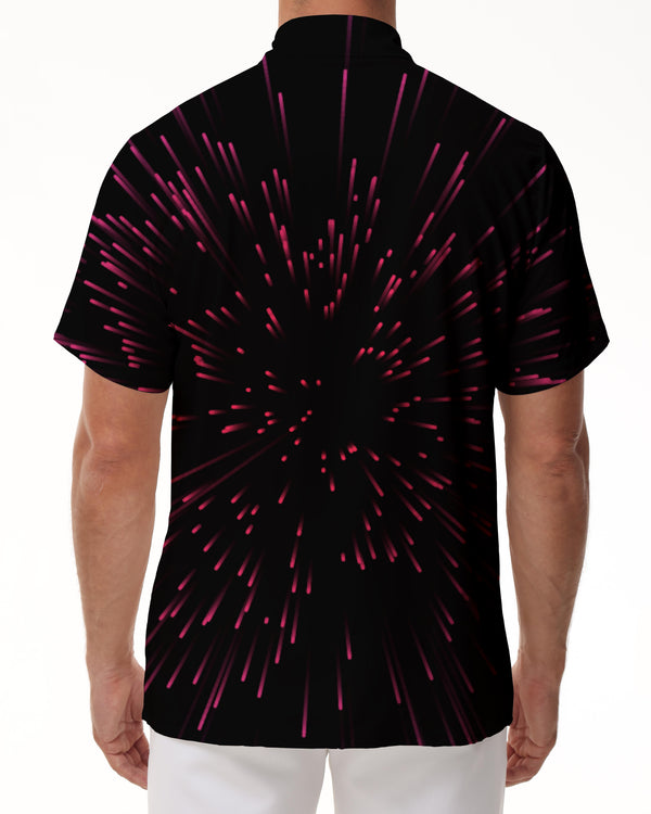 
Meteor Shower Black Mens Fashion Casual Vintage Printed Button Shirt with Hawaiian Shirt Beach
                
