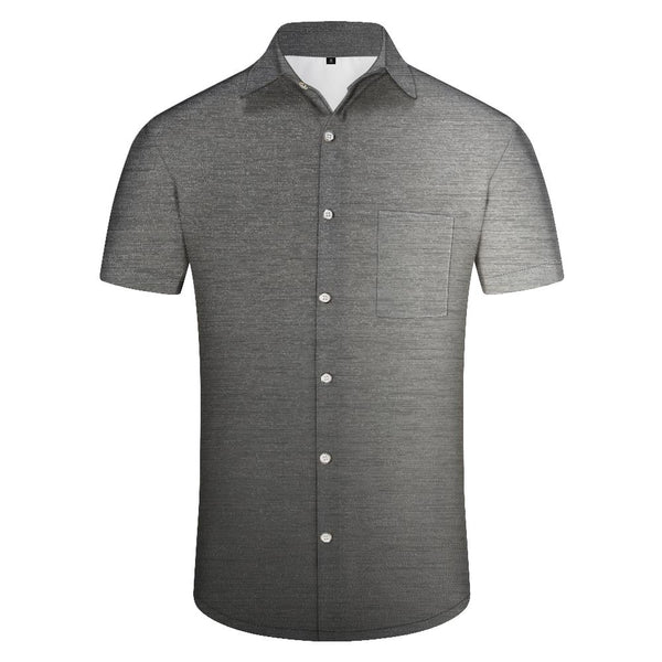 
Polyester Men's Loose Shirt Short Sleeve Button Shirt Beach Casual Shirt Gray
                