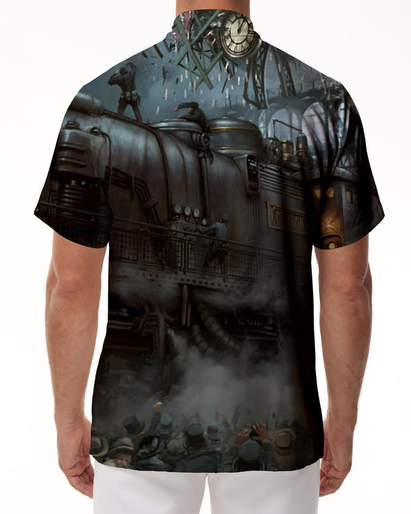 
Men's Hawaiian Shirt Steam Train Short Sleeve Beach Shirt Tropical Vacation Beach Shirt
                