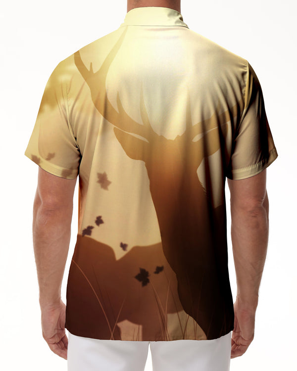 
Deer Elk Hunting Mens Casual Button Down Short Sleeve Hawaiian Shirt Beach Top
                