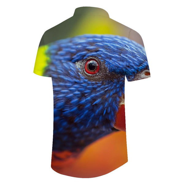 
Lark Men's Hawaiian Shirt Popular Men's Summer Fashion Full Button Casual Digital Printed Shirt Tops Bird Feathers
                