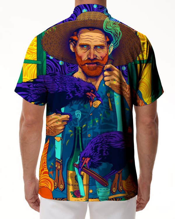 
Vincent Van Gogh Fun Facts Book Digital Print Casual Loose Men's Daily Travel Short Sleeve Shirt Button Pocket Lapel Hawaiian Clothing
                