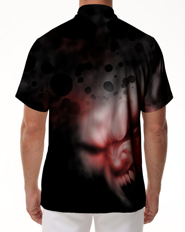 
Black Abstract Demon Skull Men's Short Sleeve Hawaiian Shirt Casual Full 3D Printing
                