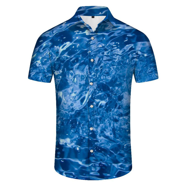 
Abstract Blue Hawaiian Shirt Men Casual Short Sleeve Button Down Beach Shirts
                