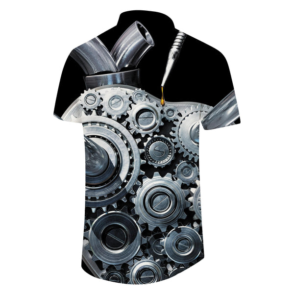 
Fashion men's casual short sleeve 3D printed pattern regular style tops light shirt summer daily shirt
                
