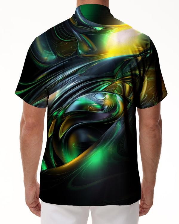 
Luminous splash neon men's loose daily comfortable street indoor short sleeve button down Hawaiian shirt 3d digital printing
                