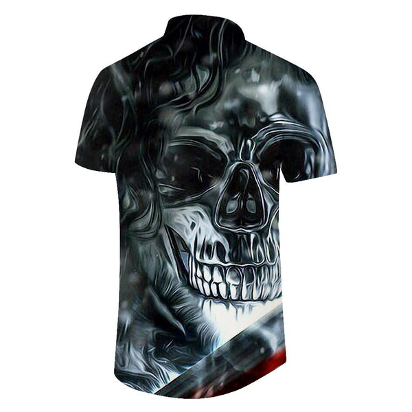 
Retro fashionable hip-hop casual loose men's button-down lapel Hawaiian simple versatile short-sleeved shirt
                