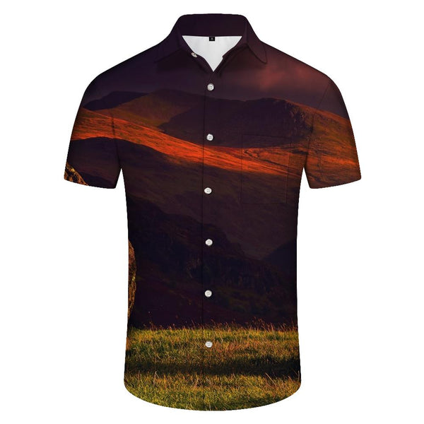 
Tropical Freedom Grassland Theme Men's Polyester Shirt Men's Short Sleeve Shirt Button Casual Shirt Loose Tops Holiday Outdoor
                