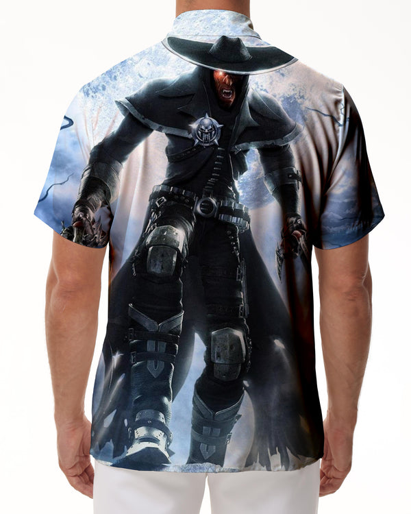 
Moonlight Hell Devil Print Short Sleeve Shirt Men Fashion Polyester Casual Loose Short Sleeve Shirt Lapel Short Fashion Four Seasons Fashion Retro Short Sleeve Shirt Men
                
