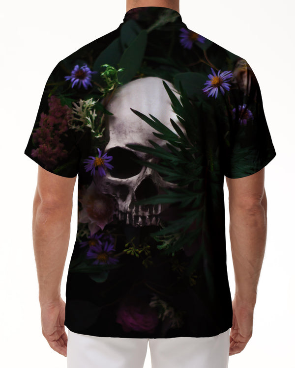 
Beach New Men's Shirt Hawaiian Button Casual Skull Pattern Costume Short Sleeve Shirt
                