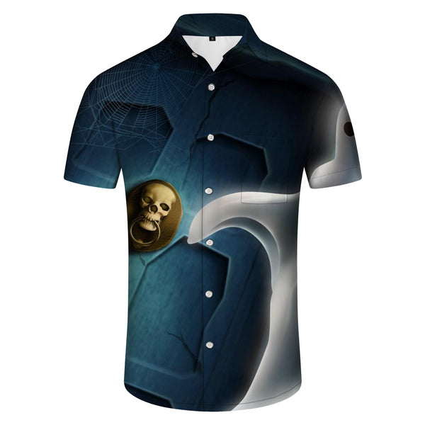 
Hawaiian shirt Halloween carnival men's casual tops four seasons short sleeve beach vacation lapel mixed color
                