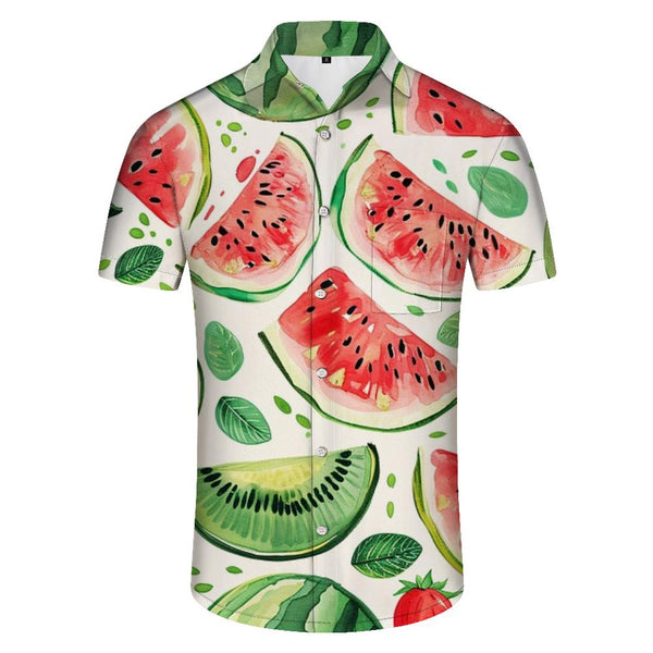
Watercolor Fruit Watermelon Slice Shirt Hawaiian Casual Short Sleeve Shirt Pattern Button Shirt Short Sleeve
                