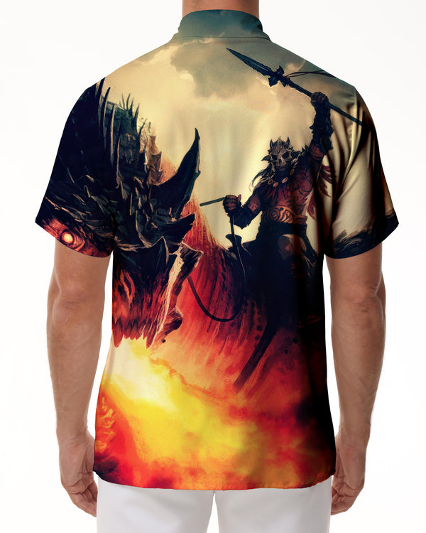 
Samurai General Armor Hawaiian Shirt Casual Loose Tropical Four Seasons Lapel Short Sleeve Shirt Men's Short Sleeve Button
                