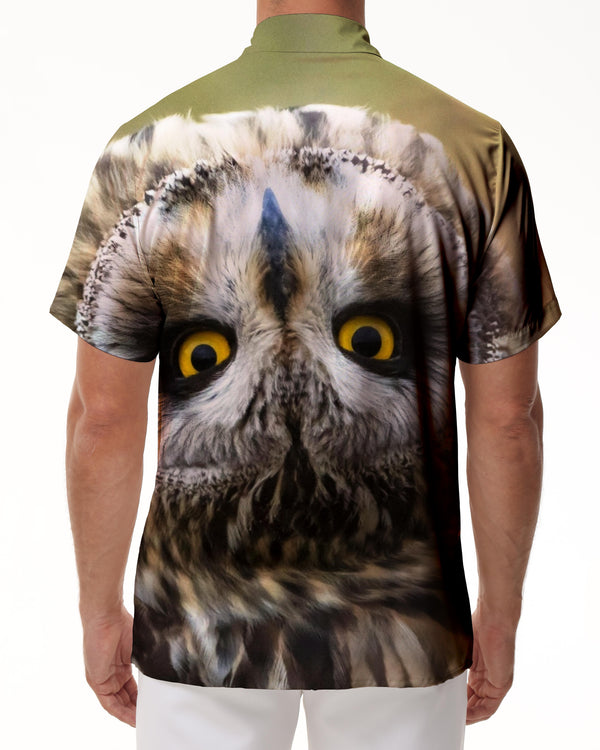
Hawaiian Button Short Sleeve Animal Owl Men's Vintage Collar Shirt Loose Casual Button Shirt Short Sleeve Holiday Beach
                