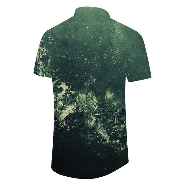 
Hawaiian Button Art Men's Casual Loose Beach Shirt Short Sleeve Men's Casual Loose Regular Style
                