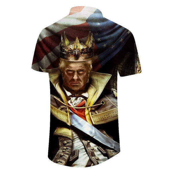 
US Presidential Election Trump Becomes Hawaii Fashion Comfortable Breathable Men's Hip-Hop Trend Shirt Short Sleeve
                