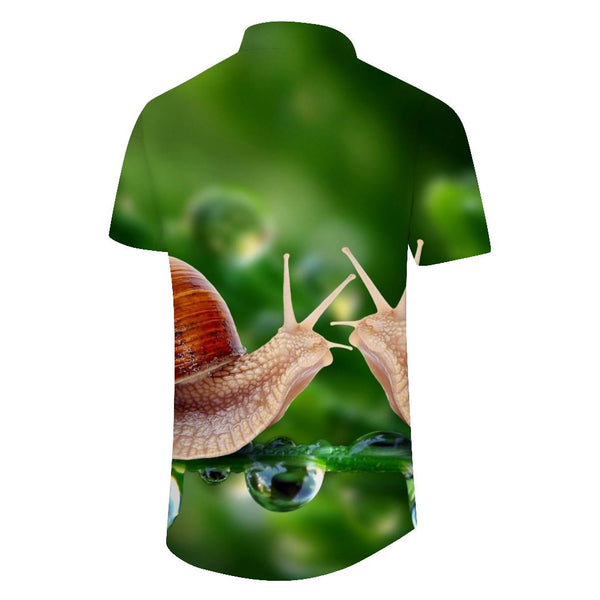 
Snail Men's Short Sleeve Shirt Casual Button Summer Beach Shirt Classic Fit Top
                