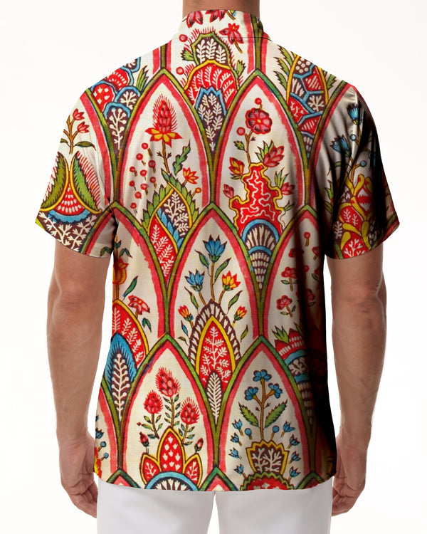 
Vacation shirt short sleeve button fashion style beach summer seasons shirt men's casual tropical style Hawaiian button-down shirt
                