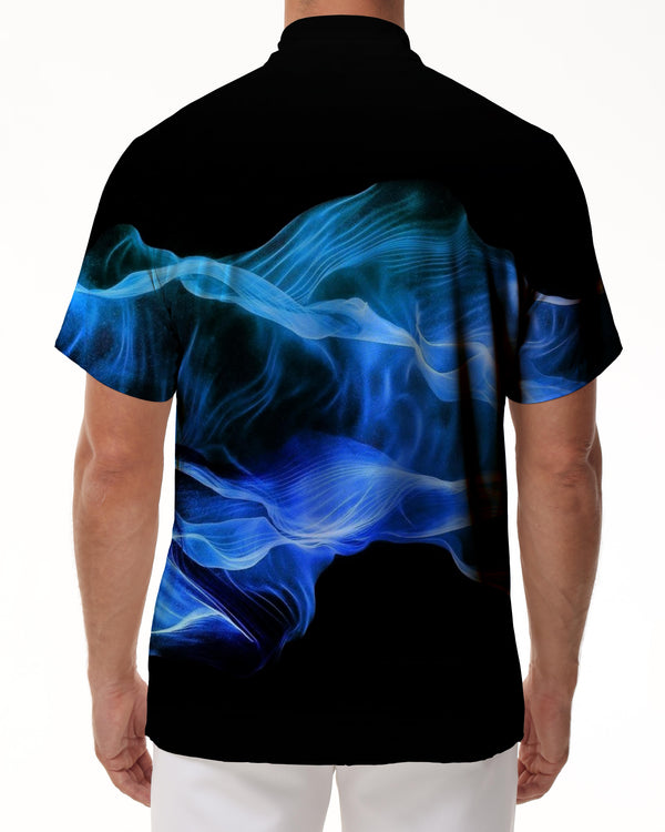 
Black flame summer shirt casual fashion Hawaiian four seasons men's short sleeve button fashion lapel
                