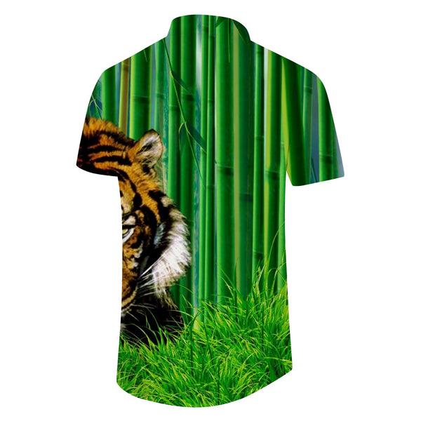 
Tiger Animal Men's Casual Shirt Short Sleeve Regular Fit Hawaiian Pocket Button Streetwear
                