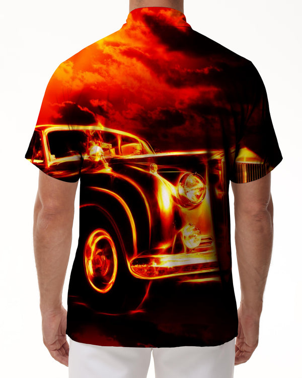 
Retro Cool Flame Car Men's Printed Short Sleeve Shirt Fashion Classic Hawaiian Shirt Beach Shirt Clothes
                