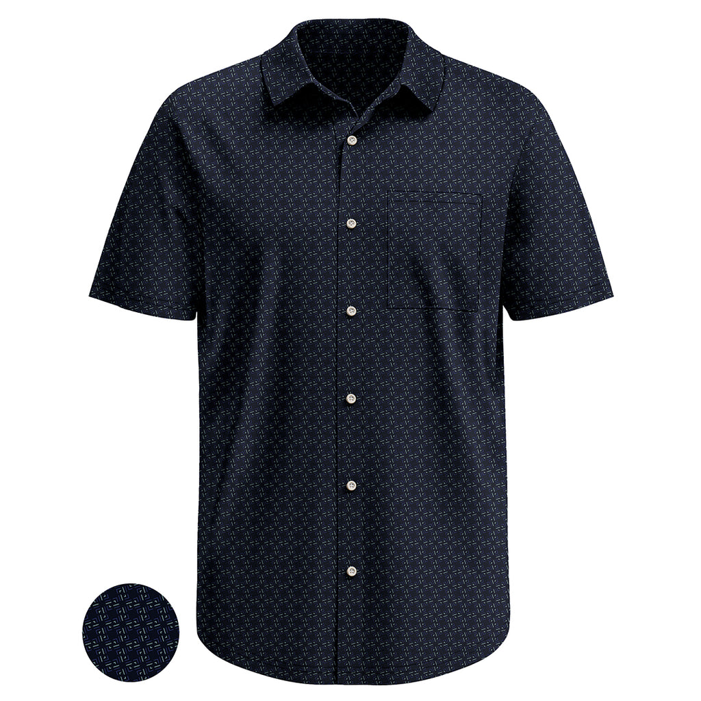 Men’s Micro Pattern Polo Shirt for Travel and Daily Wear – Comfortable US Size, Clean Style