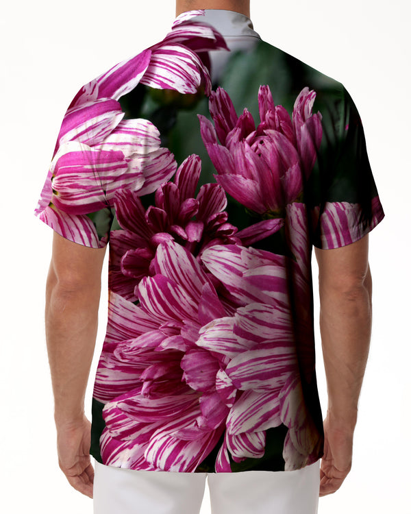 
Dahlia Hawaiian Tropical Four Seasons Button Lapel Pocket Men's Cuban Collar Short Sleeve Casual Button Shirt Holiday Beach Shirt Short Sleeve
                