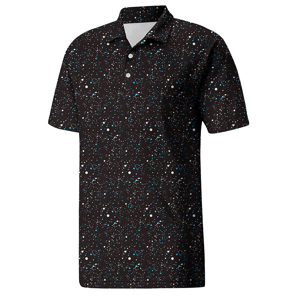 Men’s Dark Pattern Polo Shirt for Evening and Travel – Lightweight Feel, Structured Collar