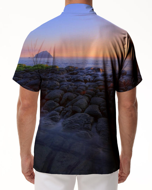 
Beach Rock Hawaiian Button Shirt Print Pattern Men's Casual Outdoor Daily Travel Short Sleeve Shirt Fashion
                