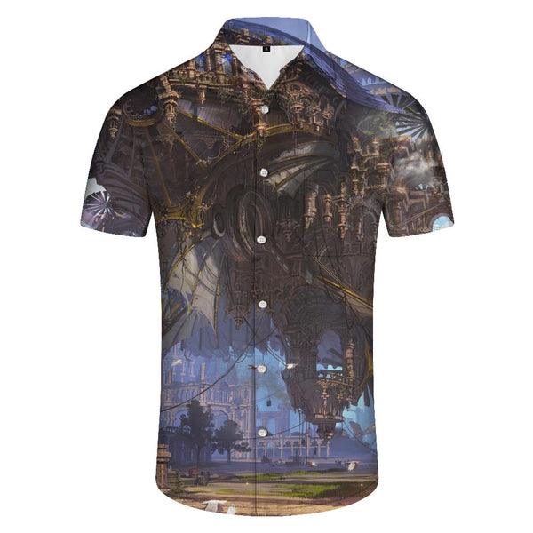 
Men's Button-Down Casual Shirt Fantasy Vintage Short Sleeve Shirt Loose Fit Hawaiian Shirt with Pockets
                