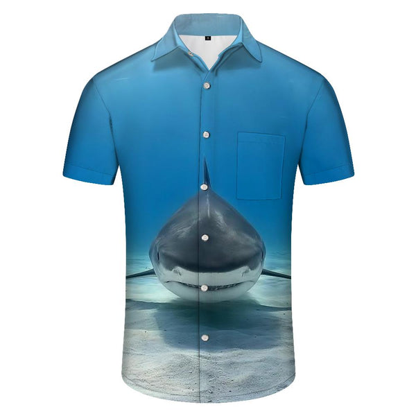 
Ocean Wildlife Shark Mens Short Sleeve Shirt Casual Button Summer Beach Shirt Classic Fit Top
                